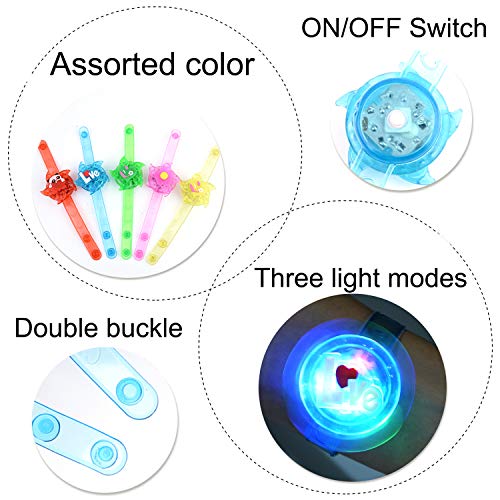 image for Mikulala Light Up Bracelet LED Party Favors for Kids Prizes 12 Pack Gl