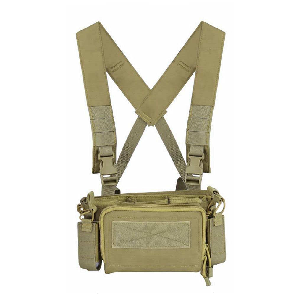 OAREA Camouflage Quick Release Tactical Vest Airsoft Ammo Chest Rig 5.56 9mm Magazine Carrier Combat Tactical Military
