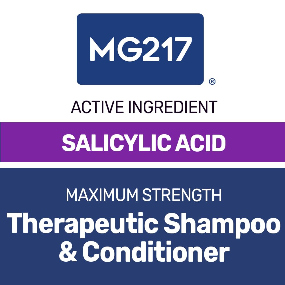 MG217 Psoriasis Shampoo and Conditioner with Salicylic Acid, Therapeutic Scalp Treatment, Softens, Lifts, Removes Scaling, Psoriasis Scalp Treatment, Salicylic Acid Shampoo and Conditioner, 8floz Tube