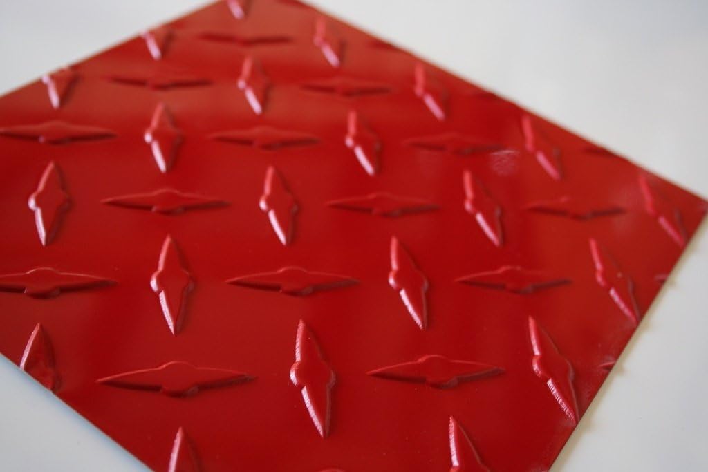 Aluminum Diamond Plate Sheets - Painted RED - .025 (Thin) 4x10