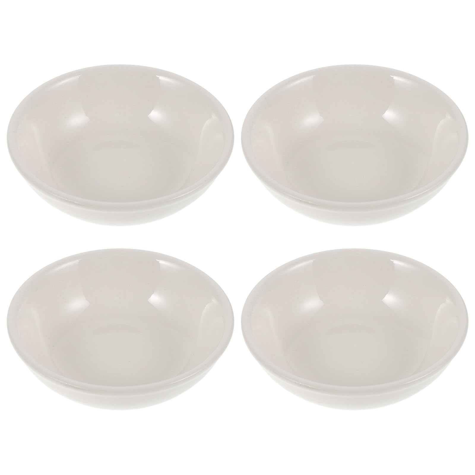 Cabilock Dipping Sauce Dishes 4PCS Ceramic Soy Sauce Dipping Bowls 3 inch Sauce Dishes Small Seasoning Dish Condiment Dishes Set Appetizer Bowls for Sushi Snack Pinch Kitchen Prep - White
