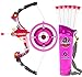 Toysery Bow and Arrow for Kids with LED Flash Lights - Archery Set with 6 Suction Cups Arrows, Target, and Quiver, Practice Outdoor Toys Archery Set for Children Above 6 Years Old - Pink
