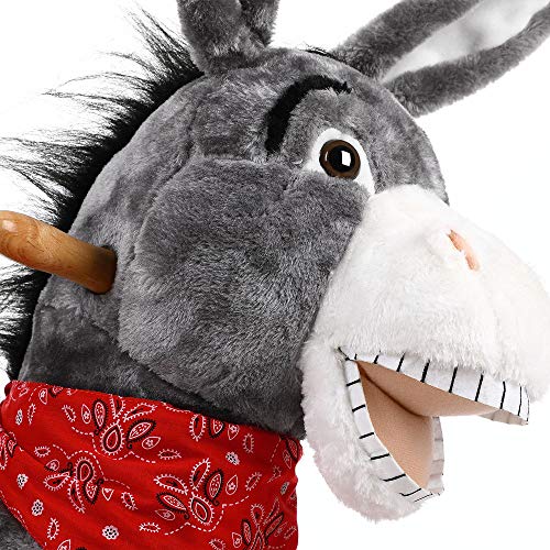 Deuba Schaukelesel | Schaukeltier Schaukel Wippe | Schaukeltier ohne Sound | Halstuch und Haltegriffen | inkl. Sitzdecke – Bild 7