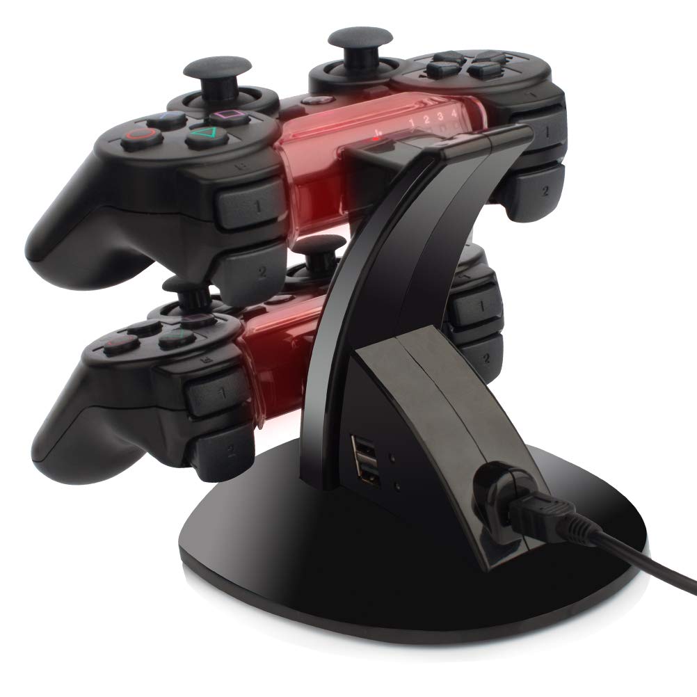 PS3 Controller Charger, YCCTEAM Dual USB Playstation 3 Controller Charger Station