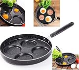 Professional Aluminum Non-Stick 4-Cup 9.5 inch Egg Pan - for Gas and Electric Stovetops - Egg Frying Pan