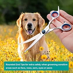 Elfirly Dog Grooming Scissors Set with Safety Round