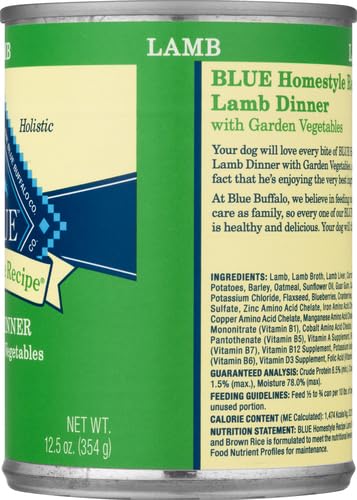 BLUE BUFFALO HOMESTYLE RECIPE LAMB DINNER – 12X12.5 OZ