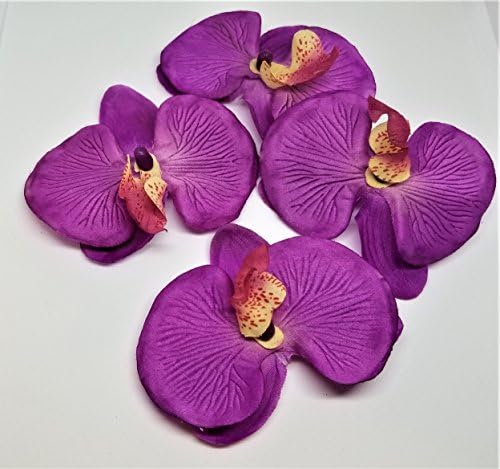 Artificial Orchids Flowers (Purple - 20 pcs, 3" x 3.5")