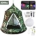 GARTIO Hanging Tree Tent, Swing Play House, Portable Hammock Chair, with LED Decoration Lights, Inflatable Cushion, Suit for Adult and Kids Indoor Outdoor, Max Capacity 330lbs (Camouflage)