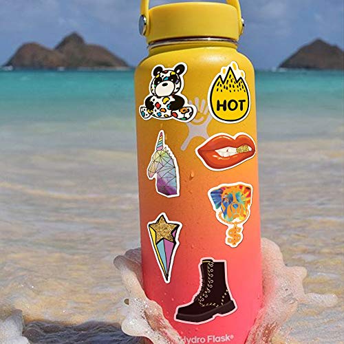 Retro Stickers for Water Bottles, BOENFU VSCO Waterproof Asethetic Trendy 100% Vinyl Stickers for Water Bottle Hydro Flask Laptop Computer Mackbook Ipad Car Luggage Phone, Dancing Skeleton Having Fun