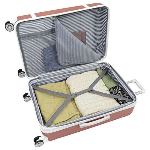 LONDON FOG Vintage Hardside Expandable Spinner Luggage, Rose Gold, 3Piece Set Pricepulse