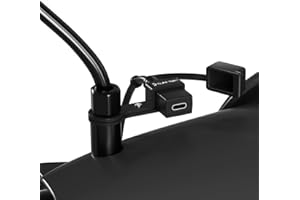 Cliff Top Waterproof Motorcycle USB Charger, 18W PD Type-C Quick Charge, SAE to USB-C Connector, with 10mm Rear View Mirror Mount for Motorbike Phone Charging