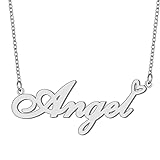 Angel Personalized Name Necklaces Silver Stainless