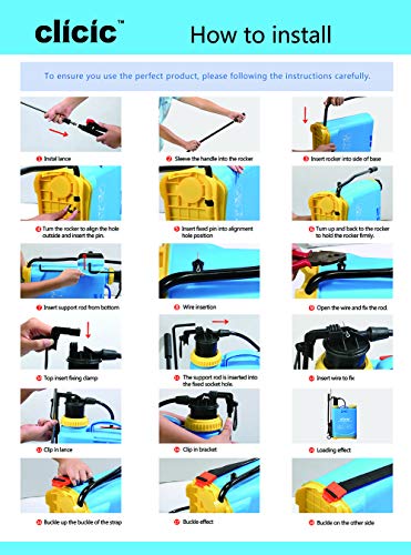 CLICIC Backpack Sprayer 4 Gallon (16L) - Knapsack Manual Hand Pump Sprayer for Garden Lawn Yard Farm - Thumbnail 7