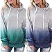 MmNote Women's Casual Comfortable Gradient Color Punk Rock Scoopneck Sweaters Originals Long Sleeve Hoodies