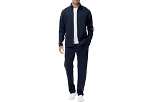 BGOWATU Men's Tracksuits set Full Zip Sweatsuits Athletic Casual Sports Running 2 Piece Outfits with Zipper Pockets