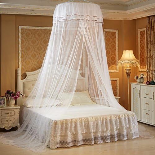 Xshelley Round Double Lace Curtain Dome Bed Canopy Netting Princess Mosquito Net high 270cm,Extra Wide,Extra Long,Extra Intensive,Insect Protection Repellent