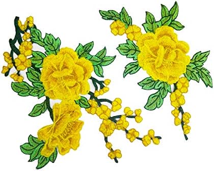Amazon Com Flowers Embroidered Patch Sticker For Clothing Jacket