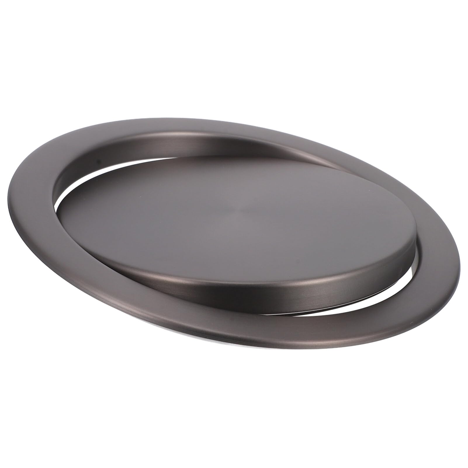 ABOOFAN Drop-in Countertop Trash Bin Lid, Round Waste Chute Lid Stainless Steel Balance Flap Cover Recessed Trash Grommets Swing Can Accessories fit 18-20cm Hole