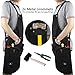 Work Apron With Tool Pockets, Upgraded Heavy Duty Canvas Tool Apron Workshop Apron With Quick Release Buckle Adjustable M To XXL (Black)