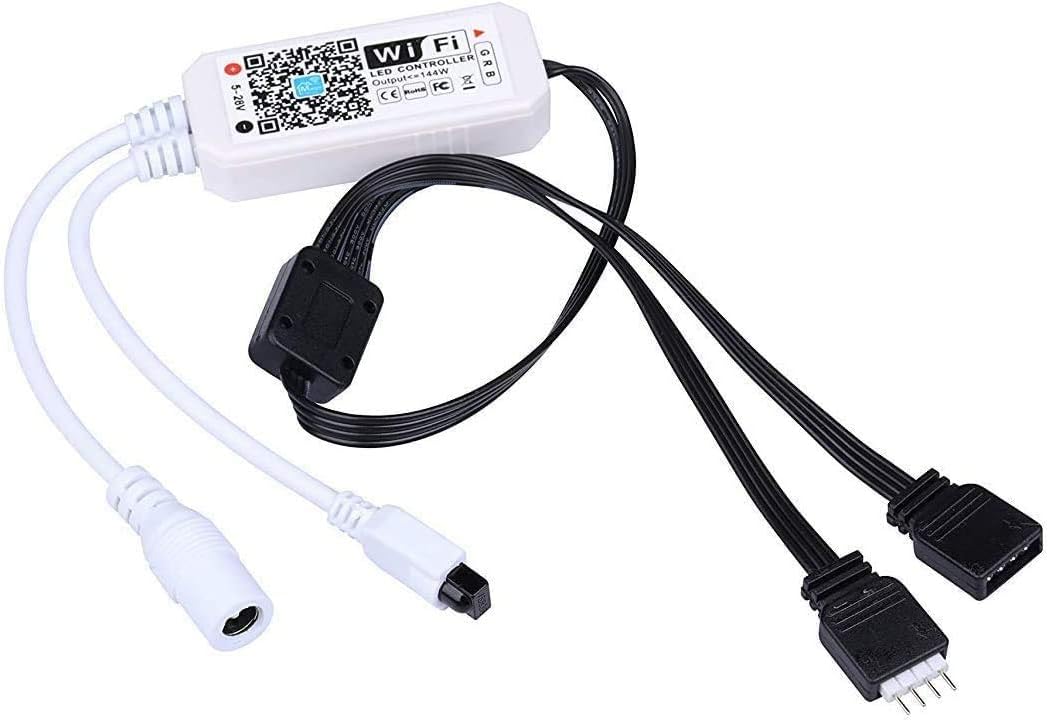 Ubanner WiFi Wireless Smart LED Controller with 24 Keys Remote for RGB LED Strip Lights Compatible with Alexa Google Home IFTTT