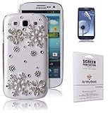 ArmyBee inc Samsung Galaxy S3 Case Bling Crystal Winter Christmas Snowing Snowflake Design (Fits:Samsung Galaxy S3 / III / i9300, Package includes: 1 X ArmyBee Screen Protector, Extra Rhinestone)