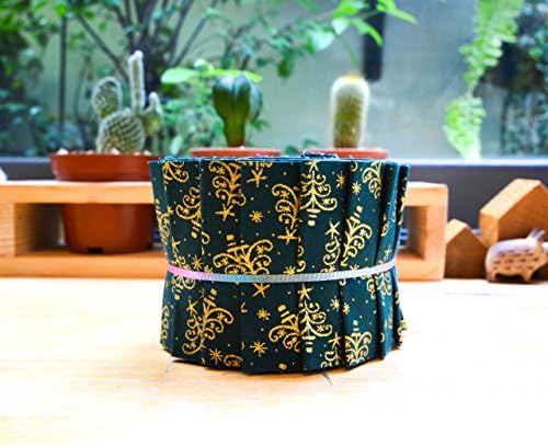 Notions Potions Quilt Jelly Roll 2.5x44" 6.4x112 cm.20 strips Retro Luxury Green with Golden Tree