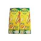Pocky Mango Flavour Biscuit Stick Coated With Mango Flavour Confectionery 25g.0.88 Oz x 2 boxes