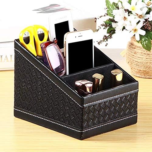 Leather Remote Control Holder Storage Container for TV Remote Phone Caddy Eyeglasses/controller TV Guide/mail/CD organizer/holder