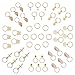 Hotop 50 Pieces Hair Braid Rings Hair Loops Clips Gold Ring Shell Leaves Star Bells Roses Butterfly Bells Pearl Pendant Rings Set, Gold