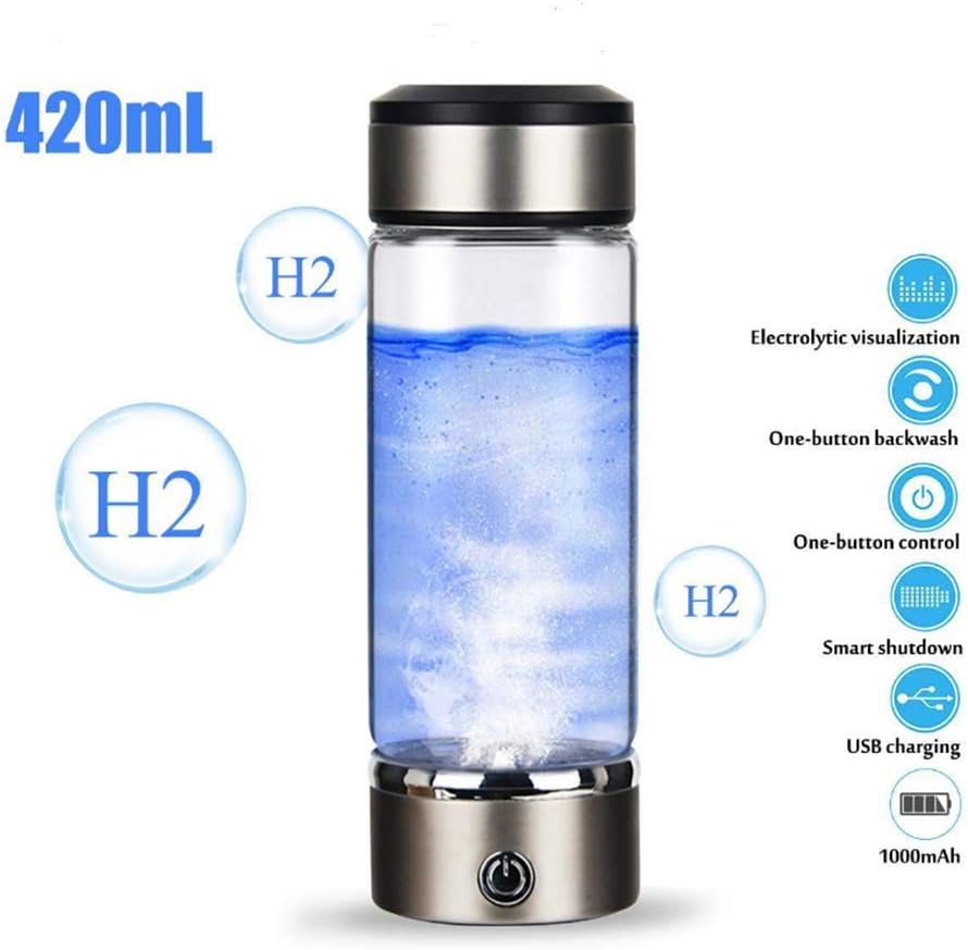 NBSXR 420ML Hydrogen Alkaline Water Bottle Maker, with SPE and PEM Technology, Ionizer Alkaline Hydrogen CupRich Generator, for Everyone Use