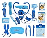 Liberty Imports Deluxe Blue Doctor Nurse Medical Kit Playset for Kids - Pretend Play Tools Toy Set