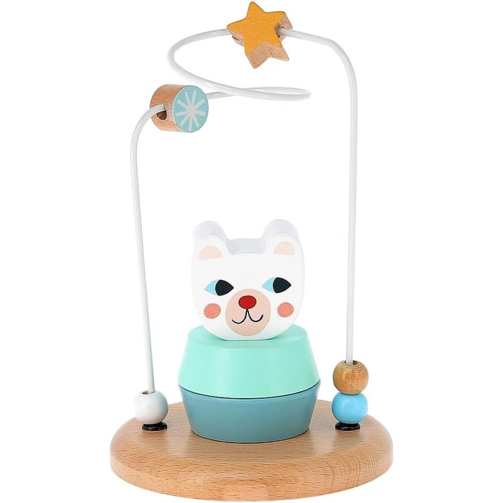 Vilac - Michelle Carlslund - White Bear Early Learning Game, Bead Game, Motor Skill Enhancing Game, Wooden Toy, Children's Toy, Montessori Toy