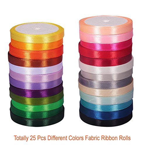 1 Paxcoo+Colors+Fabric+Ribbon+Wedding