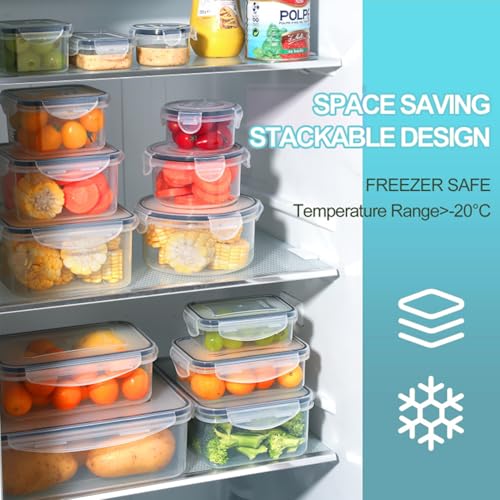 KUMD 50-Piece Large Airtight Food Storage Containers with Lids | BPA-Free, Stackable & Microwave Safe | 25 Containers + 25 Lids | Leakproof Design for Meal Prep, Freezer & Kitchen Use