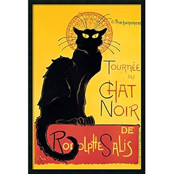 Amazoncom Le Chat Noir The Black Cat Framed Art Print