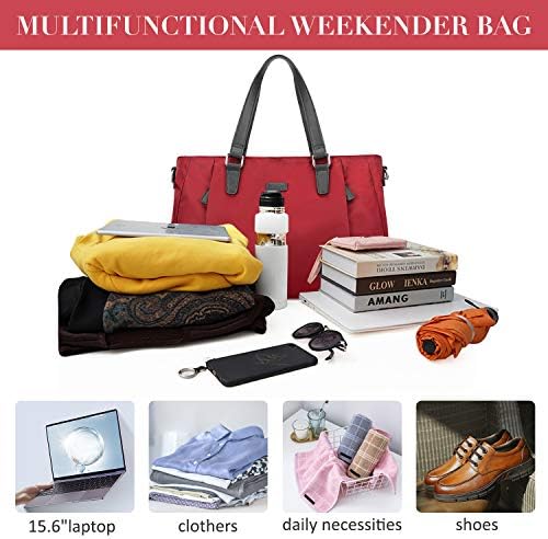 ECOSUSI Duffel Bag Women Overnight Weekender Bag 25L Nylon Carry On Bags Hospital Tote Bag Ladies Travel Bag with Trolley Sleeve, Shoe Bag, Wet Pocket 3 ECOSUSI Duffel Bag Women Overnight Weekender Bag 25L Nylon Carry On Bags Hospital Tote Bag Ladies Travel Bag with Trolley Sleeve, Shoe Bag, Wet Pocket