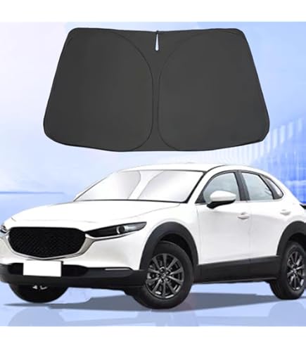 TONTEK Parasole per Parabrezza Auto, per Mazda CX-3 CX-30 CX-4, Anti-UV, Parasole per Finestrino Anteriore, Accessori Decorativi,Black