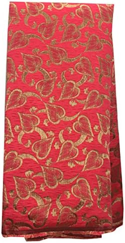 Dress Making Craft Fabric by Yard Metre double side gold green blue brocade mple (Floroscent Pink, Gold, 4 yard)