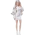 Barbie Signature Looks Doll (Tall, Blonde) Fully Posable Fashion Doll Wearing White Dress & Platform Boots, Gift for Collecto