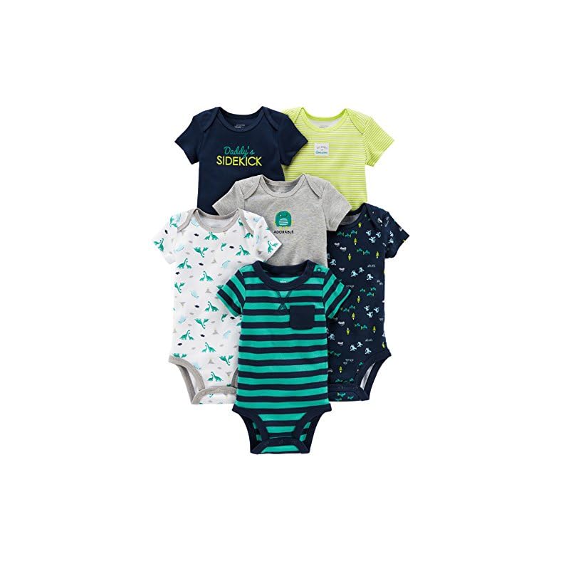 Simple Joys by Carter’s Baby Boys’ Short-Sleeve Bodysuit, Pack of 6