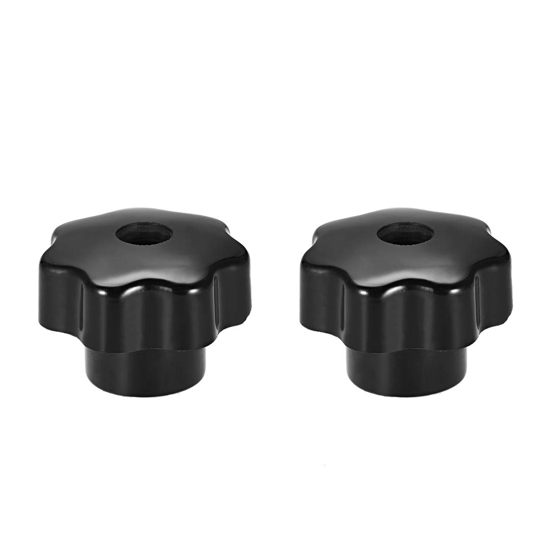 sourcing map 2Pcs Star Knob Grip Handle M12 Dia Brass Insert Female Thread Black