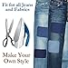 25 pcs Iron on Denim Patches for Jeans Knee Patch Denim Clothing Jeans No-Sew Shades Clothing Repair Kit, Assorted Color and Size (Different Sizes)