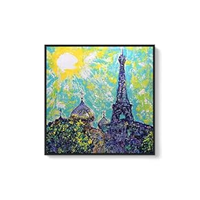 Framed Canvas Home Artwork Decoration Night Canvas Wall Art for Living Room, Bedroom - 16x16 inches