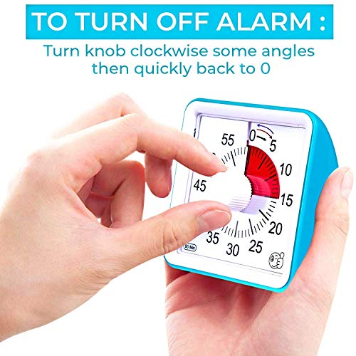 Wynnline 60Minute Visual Analog Timer Countdown Clock for Classroom