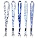 DYZD Neck Lanyard Neck Strap 16 Inches Starry Band Lanyard Strings Metal Ring For Name Tag Badge Holders, Keys, Keychains, Cell Phones, Cameras, USB - 5 Colors (Style 2,5 PCS)