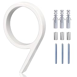 White Address Numbers - 5 Inch Modern Floating
