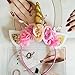 CREATEASY Unicorn Horn Headband Rose Flower Headband Unicorn Party Unicorn Photo Props Cosplay Costume Headwear