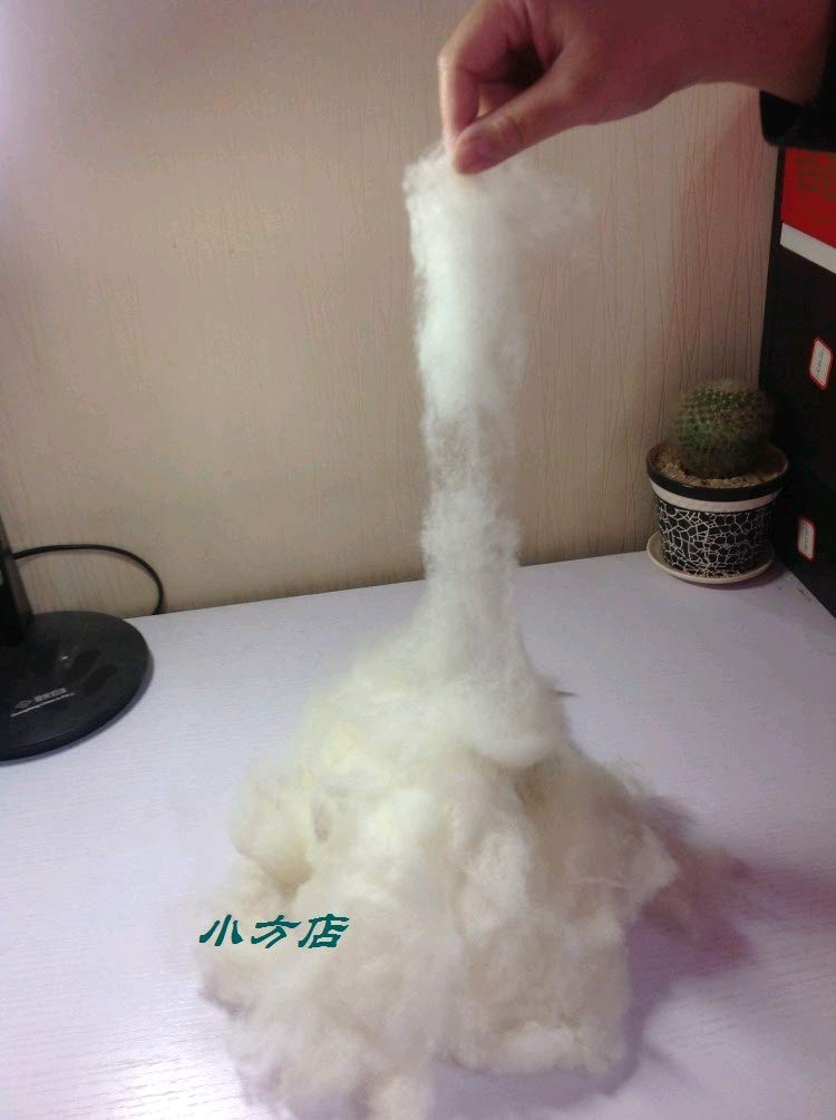 iMongol- Carded Lambs Wool Stuffing Batting for Needle Felting, Knitted Toys, Crafts, Bright Creations, Pillow Filler, Stuffed Animals, Cushions,Super Clean Fine, Natural White(1oz, Combed Wool)