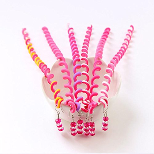 For Chritmas Gift,Sunfei 6 Pcs/Set Kids Curler Hair Braid Hair Sticker Baby Girls' Decor Hair Accesories (Pink)